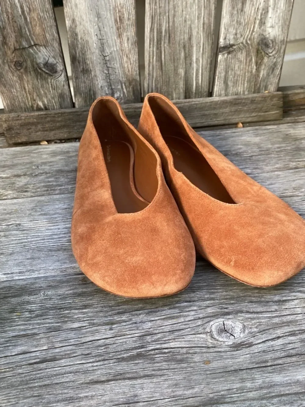 Reformation Suede Flats in Rust Brown size 9.5